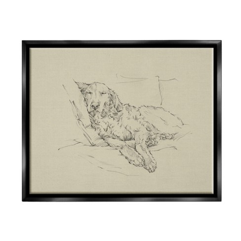 Stupell Resting Labrador Dog Pencil Sketch Gallery Wrapped Canvas Wall Art,  24 x 30