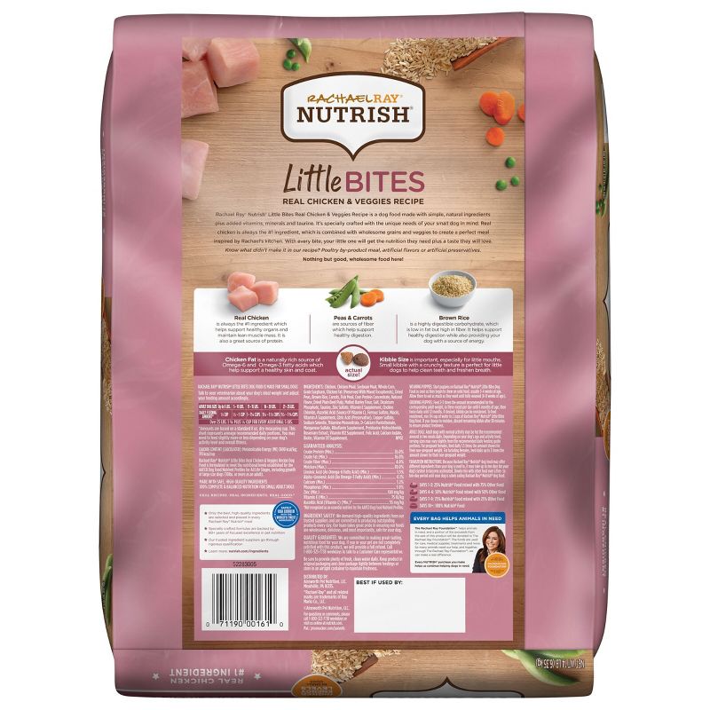 Rachael Ray Nutrish LittleBites Real Chicken & Vegetable Recipe Small Dogs Super Premium Dry Dog Food, 3 of 10