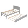Contemporary Single-Size Platform Bed Frame with 2 Drawers in Whitewashed Finish - 2 of 4