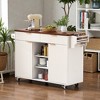 Mshliw 52" Fluted Kitchen Island with Drop Leaf, Rolling Kitchen Cart with 2 Doors, 2 Drawers & Adjustable Shelves, Rolling Island Table - 3 of 4