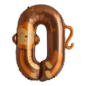 Unique Bargains Number Balloons Animal Print Foil Decoration for Party Birthday - 1 of 4