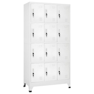vidaXL Locker Grey Steel Large Lockers Rectangular Industrial