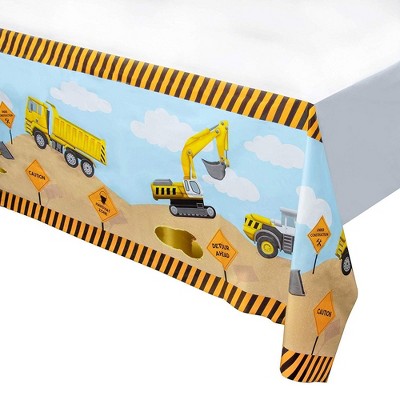 Juvale 6-Pack Disposable Plastic Rectangular Tablecloth Construction Themed Table Covers 54 x 108"