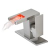 Chery Life Single Handle Bathroom Sink Faucet with Light 3 Colors Changing, Waterfall Glass Spout, Black - 3 of 4