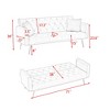 71" Velvet 2-Seater Convertible Sofa with Pillows & Golden Metal Legs - 2 of 4