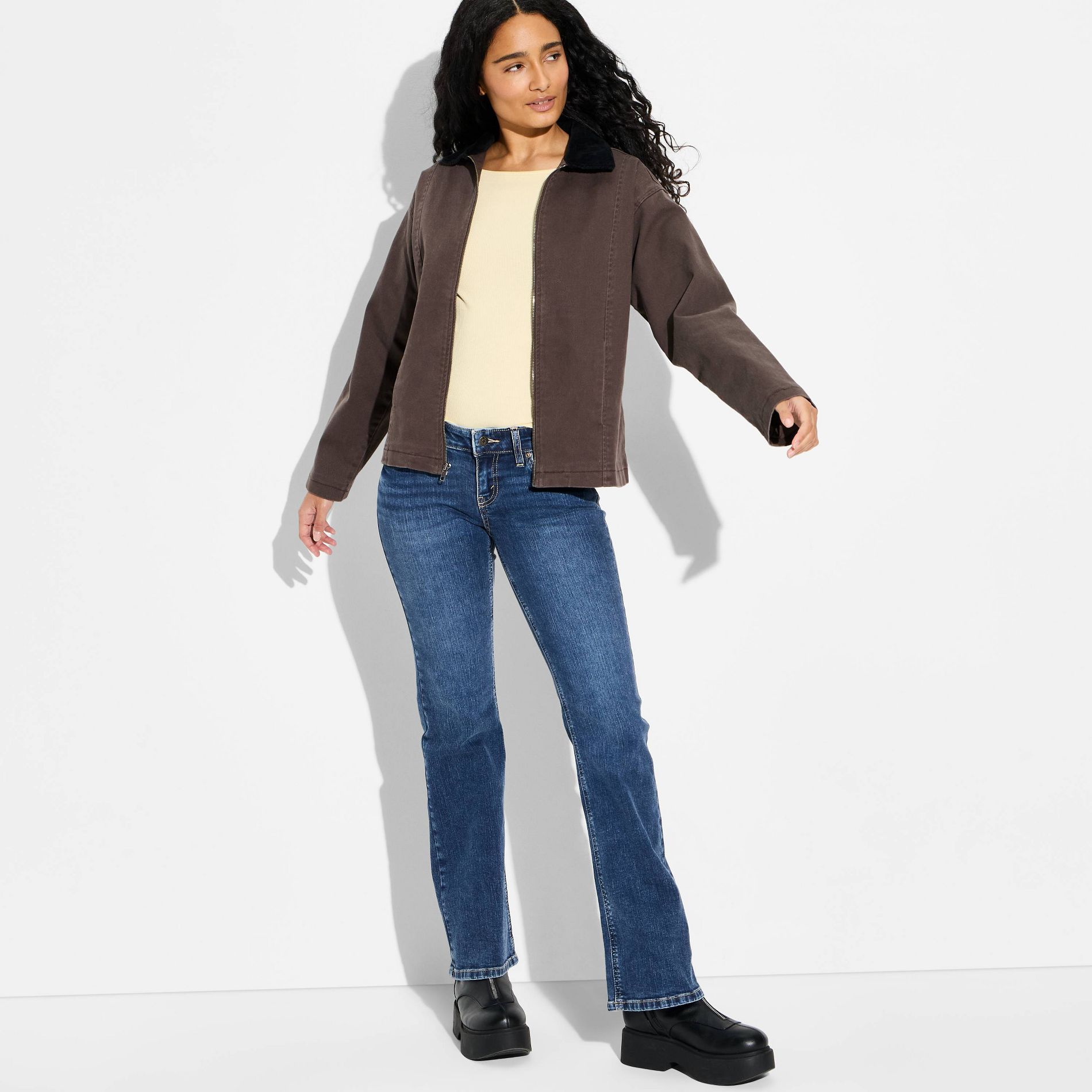 Women's Babyboot Low-Rise Flare Jeans - Wild Fable™ Dark Blue 2