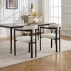 Mid-Century Modern Dining Arm Chairs Set of 2,Upholstered Accent Kitchen Chairs with Black Metal Legs-Baofuwish - 3 of 4