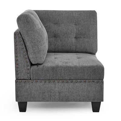 AZL1 Life Concept Sofas Single Modular Corner Sofa with Chenille Upholstery, and Armless, Ideal for Living room Bedroom, Gray, 31.5"*31.5"*36.5"