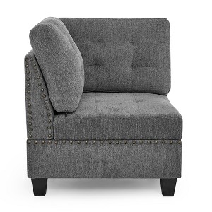 AZL1 Life Concept Sofas Single Modular Corner Sofa with Chenille Upholstery, and Armless, Ideal for Living room Bedroom, Gray, 31.5"*31.5"*36.5" - 1 of 4