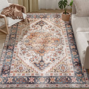 HOMCOM Area Rug, Boho Machine Washable Rug, Non-Slip Low Pile Carpet for Living Room, Bedroom, Dining Room, Home Office - 1 of 4