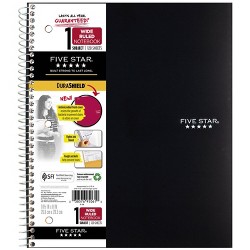 Five Star 5 Subject College Ruled Advance Spiral Notebook With Pocket ...