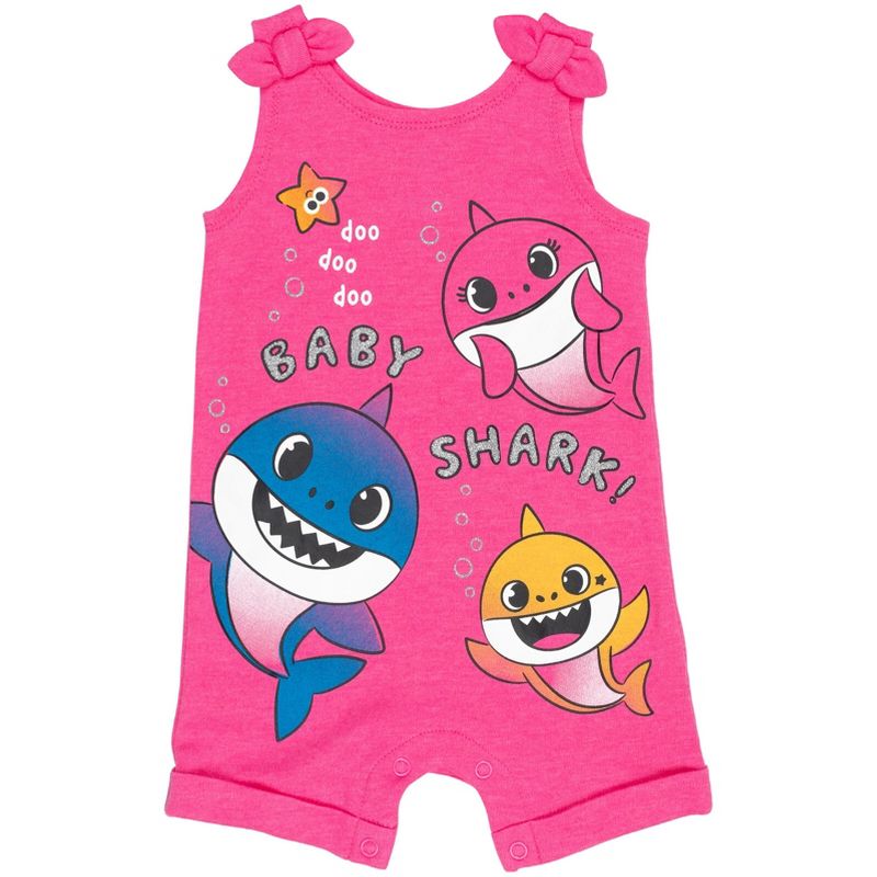 Pinkfong Baby Shark Girls Snap Romper and Headband Toddler, 4 of 8