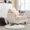 KWPZQEB Accent Chair Mid-Century Modern Chair with Pillows, Tufted Upholstered Arm Chair with Wood Legs & Soft Cushion for Living Room - 4 of 4