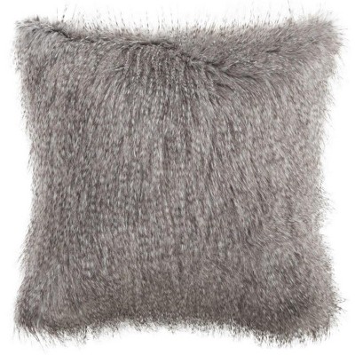 Faux Luke Peacock Pillow - Grey - 20"X20" - Safavieh