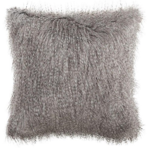 Faux Luke Peacock Pillow - Grey - 20