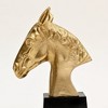 Graceful Gold Polished Aluminum Horse Sculpture on Black Base – 10x6x10.75"  Table Décor Animal Figurine - 2 of 4