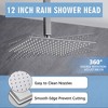 12 Inch Ceiling Mount Brushed Nickel Shower System Bathroom Luxury Rain Mixer Shower Combo Set Ceiling Rainfall Shower Head System - 4 of 4