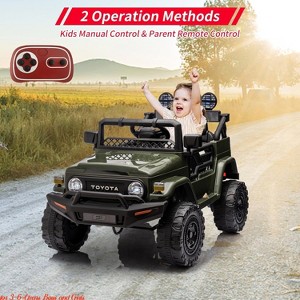 12V Ride On Truck Car for 3-6 Years Kids, Licensed Toyota Kids Car w/2.4G Remote Control, Lights, Suspension System, Safety Belt - 1 of 4