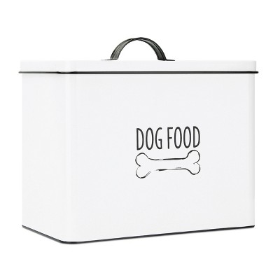 Outshine Co White Farmhouse Dog Food Bin - Can Be Personalized - White Dog Food Bin