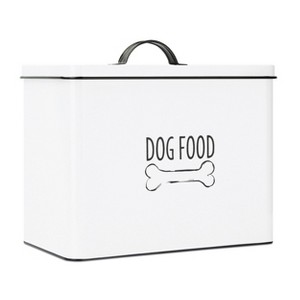 Outshine Co White Farmhouse Dog Food Bin - Can Be Personalized - White Dog Food Bin - 1 of 4