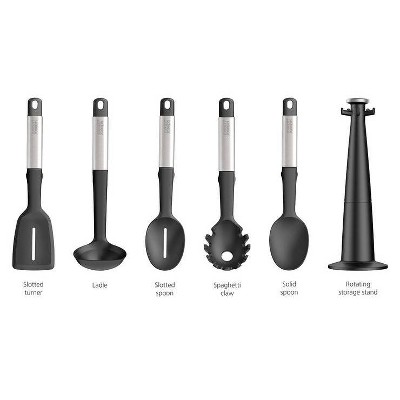 Joseph Joseph 5pc Elevate Silicone Carousel Utensil Set with Rotating Storage Stand: Kitchen Utensils, Dishwasher-Safe — фото 5