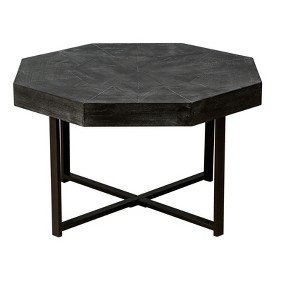 NicBex 29.1 Inch Wood Octagonal Coffee Table with Patchwork Craft Tabletop and Cross Metal Base for Living Room - 1 of 4