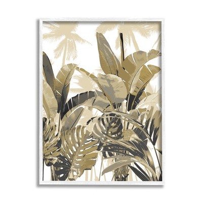 Stupell Industries Tropical Layered Summer Palms Framed Giclee