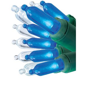 GE Color Choice 150 LED Dual Color Miniature String Lights Blue or Cool White - 1 of 3