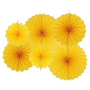 Unique Bargains Paper Decorative Festive Durable Hanging Paper Fans with Clip 12 Pcs - 1 of 4