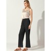 Allegra K Women's High Elastic Waist Casual Satin Wide Leg Pant - 2 of 4
