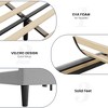 Coolmee Upholstered Full/Queen/King Bed Frame with Wingback Headboard, Velvet Upholstery Platform Bed, No Box Spring Needed, Wood Slats Support - 4 of 4