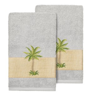 Linum Home Textiles 100% Turkish Cotton COLTON Embellished Towel Set - 1 of 2