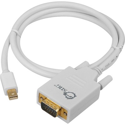 SIIG 3ft Mini DisplayPort to VGA Converter Cable (mDP to VGA) - 3 ft Mini DisplayPort/VGA Video Cable for Video Device, TV, Monitor, Notebook