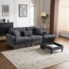 NicBex L-Shaped Chenille Loveseat Sofa with Removable Storage Ottoman & Cup Holders,Upholstered Sleeper Sofa for Living Room,Bedroom - 2 of 4