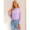 Allegra K Women's Chiffon Work Formal Casual Tie Back Long Sleeve Polka Dots Blouse - 3 of 4