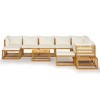 vidaXL - Solid Acacia Wood Patio Lounge Set with Cushions, Cream - Includes Corner Sofas, Middle Sofas, Coffee Tables and Footrests - for Outdoor use - 3 of 4