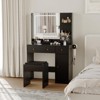 LED Vanity Desk with Mirror, Storage & Chair - 3 Lighting Modes, Adjustable Brightness - Makeup Dressing Table for Women Girls - 4 of 4