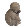 LuxenHome 15" Weathered Brown MgO Quiet Little Buddha Monk Garden Statue - 4 of 4