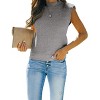 Womens Cap Sleeve Pullover Sweater Knit Tank Tops Crew Neck Sweater - 3 of 4