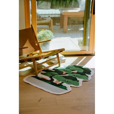 Lany Space Irregular Shaped Potted Tree Runner Rug, 3'x4'