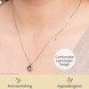 Cushion Cut Birthstone Necklace for Women 6mm Hypoallergenic Solitaire Pendant with 18 Box Chain - 4 of 4