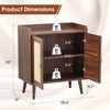 FURNIinspire Utility Storage Cabinets Multifunctional Storage Cabinet With Rattan Door, Sideboard Buffet Cabinet With Storage, Brown, 15"*26.4"*30" - 3 of 4