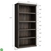 Space-Saving 5-Tier Bookcase - 67.4"H Woodgrain Display Storage Shelves, Modern Profile - 2 of 4
