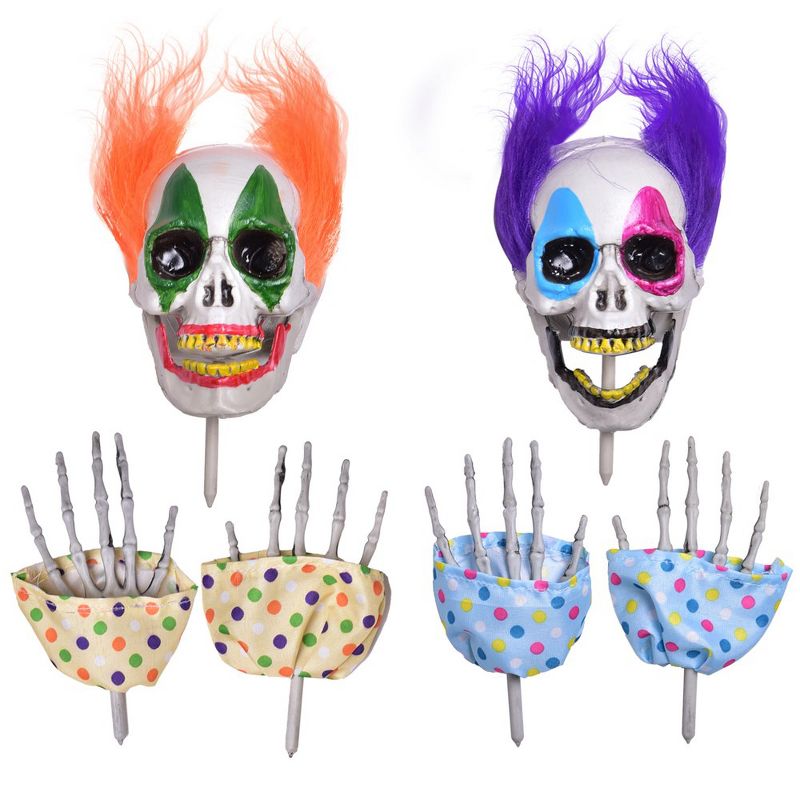 Nifti Nest Halloween Skeleton Clowns with Stakes, 6 pcs, 2 of 8