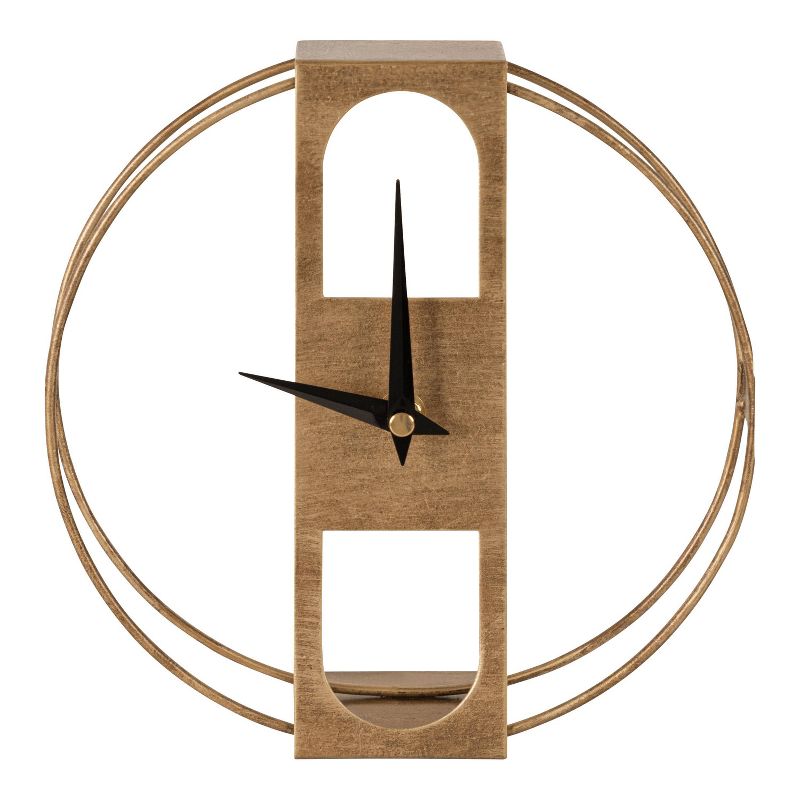 8&#34; x 8&#34; Urgo Numberless Metal Tabletop Clock Gold - Kate &#38; Laurel All Things Decor, 4 of 10