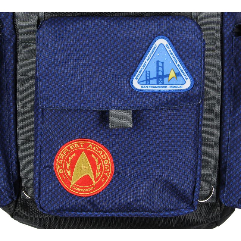 Star Trek Starfleet Academy Roll Top Hiking Gym Laptop School Travel Backpack Blue, 4 of 8