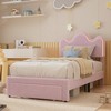 Whizmax Bed Frames Lamb Velvet Twin Beds Cute Platform Bed Frame for Girls, Boys,Sturdy Platform Bed, No Box Spring Needed, Wooden Slats, Noise Free - 3 of 4