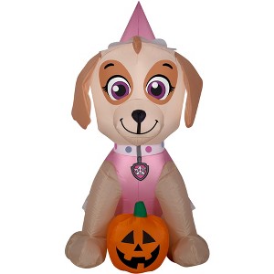 Gemmy Airblown Inflatable Skye w/Pumpkin Nick, 3 ft Tall, Multi - 1 of 4