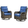 Outdoor Swivel Rocker Patio Chairs - 360 Degree Swivel Glider Seating Wicker Rocking Chairs Set of 2 with High Back for Porch Balcony Deck - 2 of 4