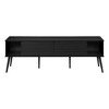 71' Black Laminate TV Stand with Solid Wood Legs, Sliding Doors, and Cable Management for Living Room - 4 of 4